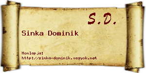 Sinka Dominik névjegykártya